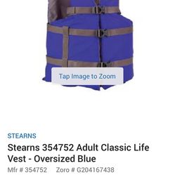 4)x Stearns 354752 Adult Classic Life Vest - Oversized Blue