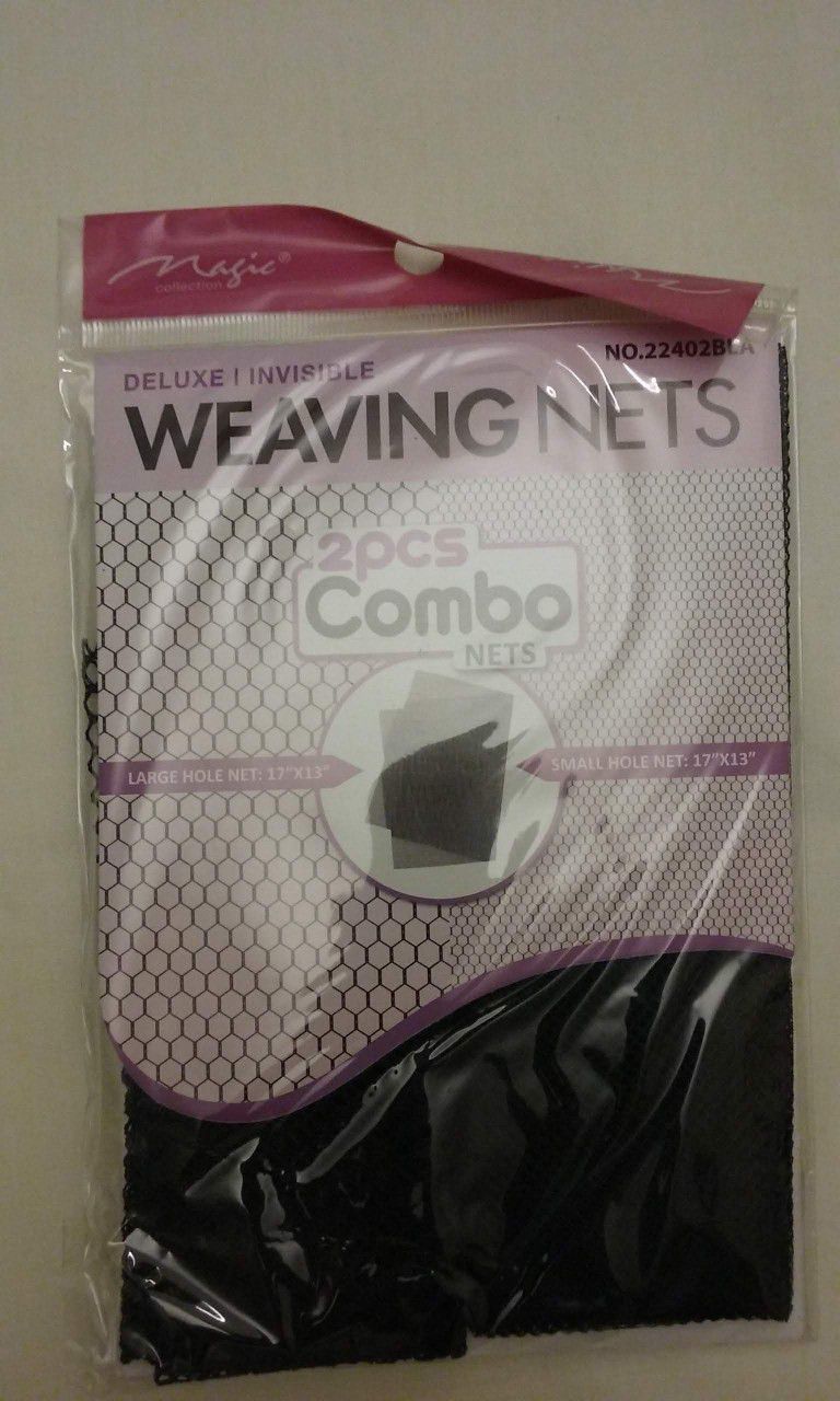 Magic Collection No. 22402BLA, Black Deluxe Invisible Weaving Nets 2pcs, NEW

