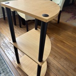 3-tier wood corner shelf. 