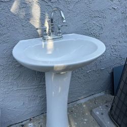 Vanity with Faucet & Piping 