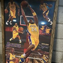 Kobe Bryant Wood Painting Made In Mexico 