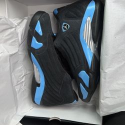 Jordan 14 Black/university Blue Sz 14 New Unreleased