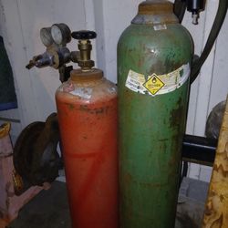 Oxy-acetylene Tanks, Lines And Cutting Tool