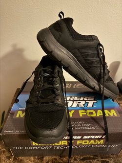 Skechers Sport Men’s Black Lace-Up Shoes – Size 11