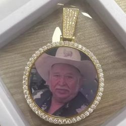Moissanite Photo PENDANT with Chain CUSTOM ANY PHOTO DONE