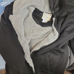 Mens Large Fleece Zip Up Sweat Shirt