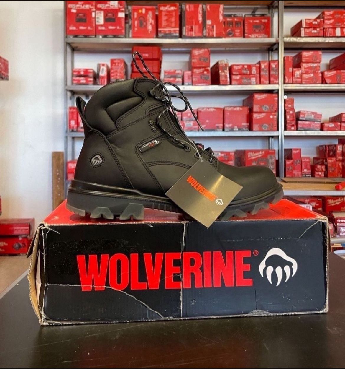 I-90 EPX Men's 6 inch Work Boots - Leather Composite-Toe - Black 10(EW)….W10787