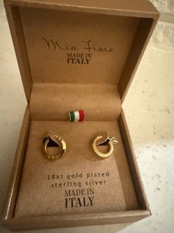 Mia Fiore 18kt Gold Plated Sterling Silver Hoop Earrings