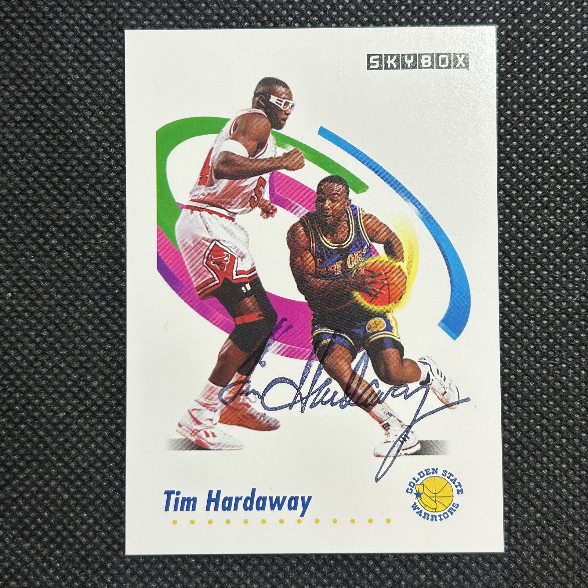 1991-92 SkyBox #90 Tim Hardaway Golden State Warriors Facsimilie Auto