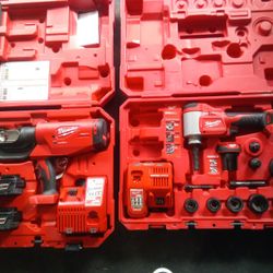 M18 Milwaukee Logic Force MCM750 Crimper Andm18 Knockout Set 