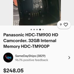 Camara Cancorder Panasonic  Le Falta El Cargador  En Buenas Condiciones  Con Su Bateria Incluida
