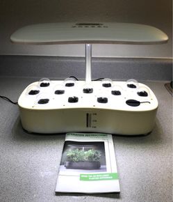 12-Pod Smart Hydroponics Growing System with LED Grow Light - White