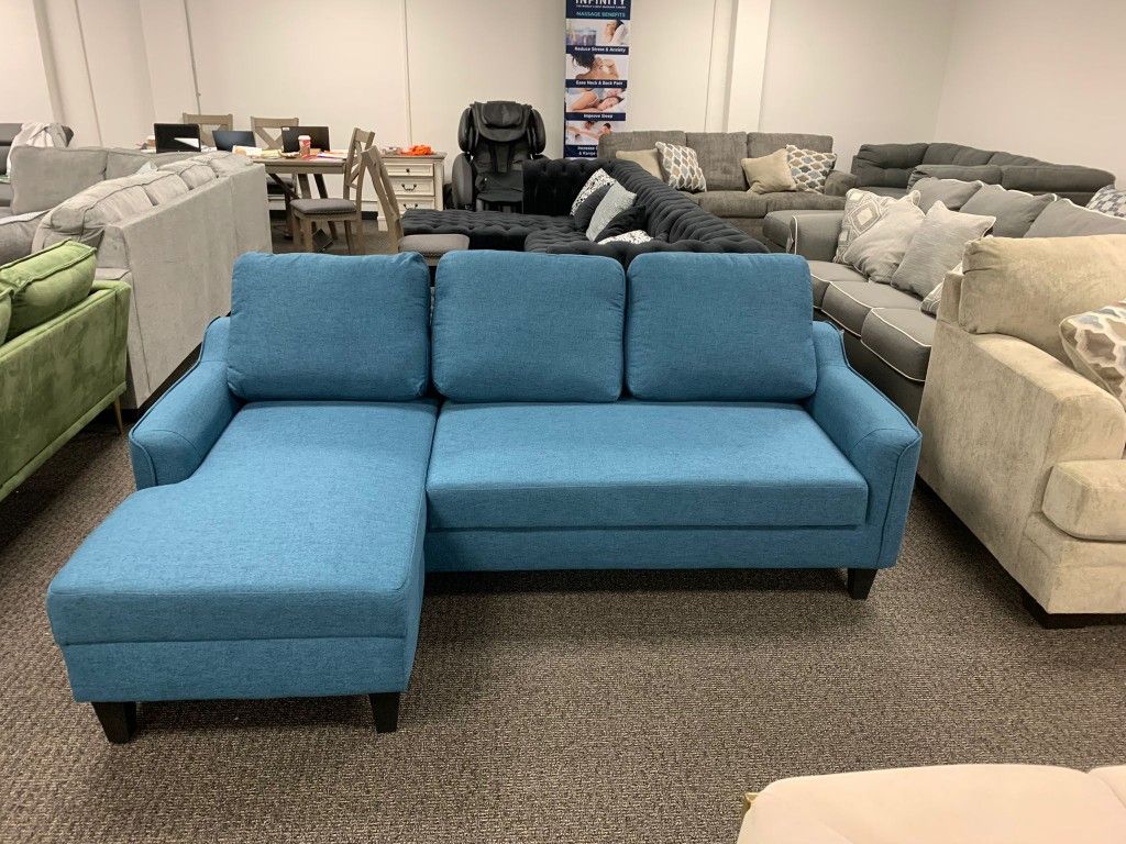 Jarreau Blue Sofa Chaise Sleeper