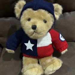 Teddy Bear in State of Texas Hoodie  - 17 1/2” Tall  