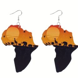 Africa Continent Earrings
