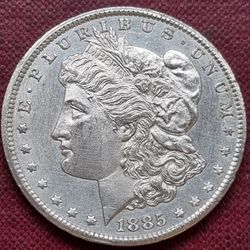 1885 CC Morgan Dollar $1 Silver Uncirculated Details 