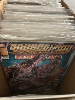 Box of Comic Books. YoungBlood Zorro Hitman Justice Society Bloodstike and more