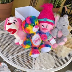 4 stuffed animals 