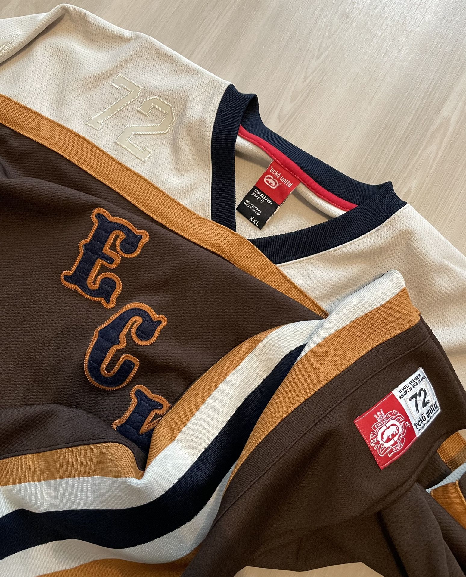 ECKO UNLTD アイスホッケーシャツ SEVEN DEUCE 72 Vintage ECKO Unlimited Seven Deuce Embroidered | Depop