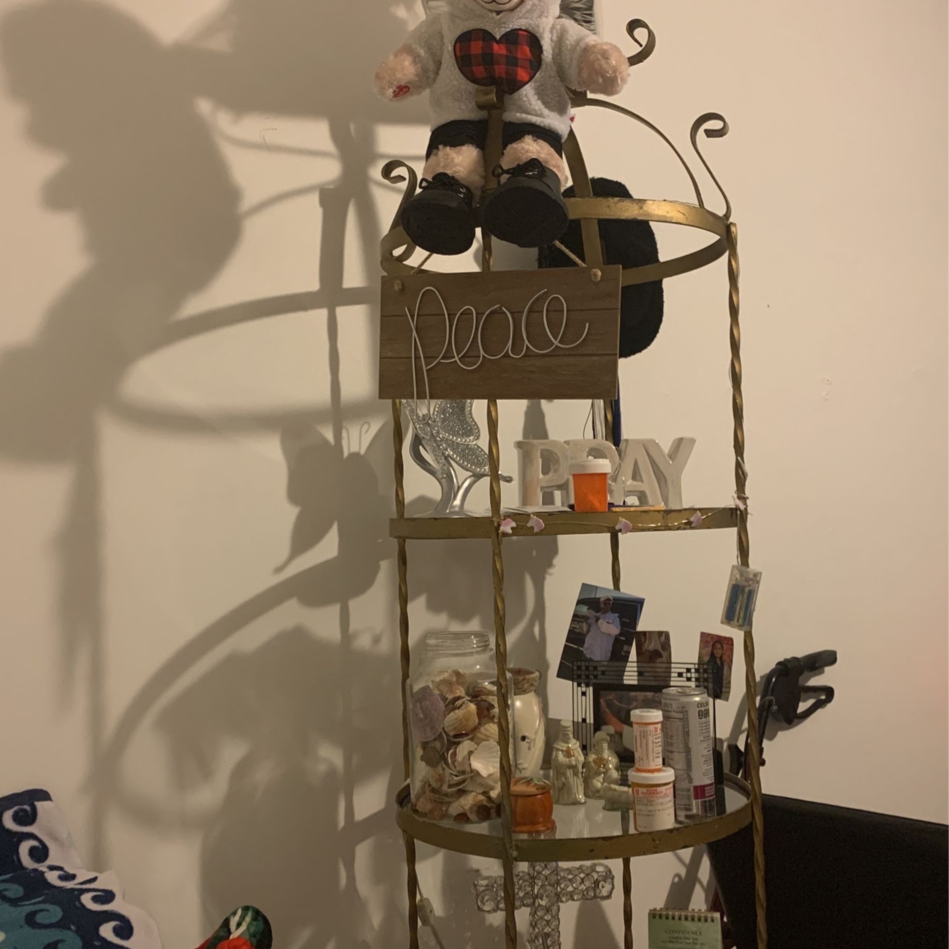 Etagere Glass And Metal 4 Shelves