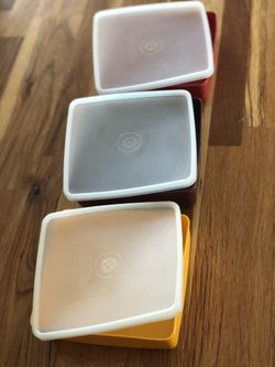 Vintage Tupperware sandwich containers x3 with lids, made in South Africa