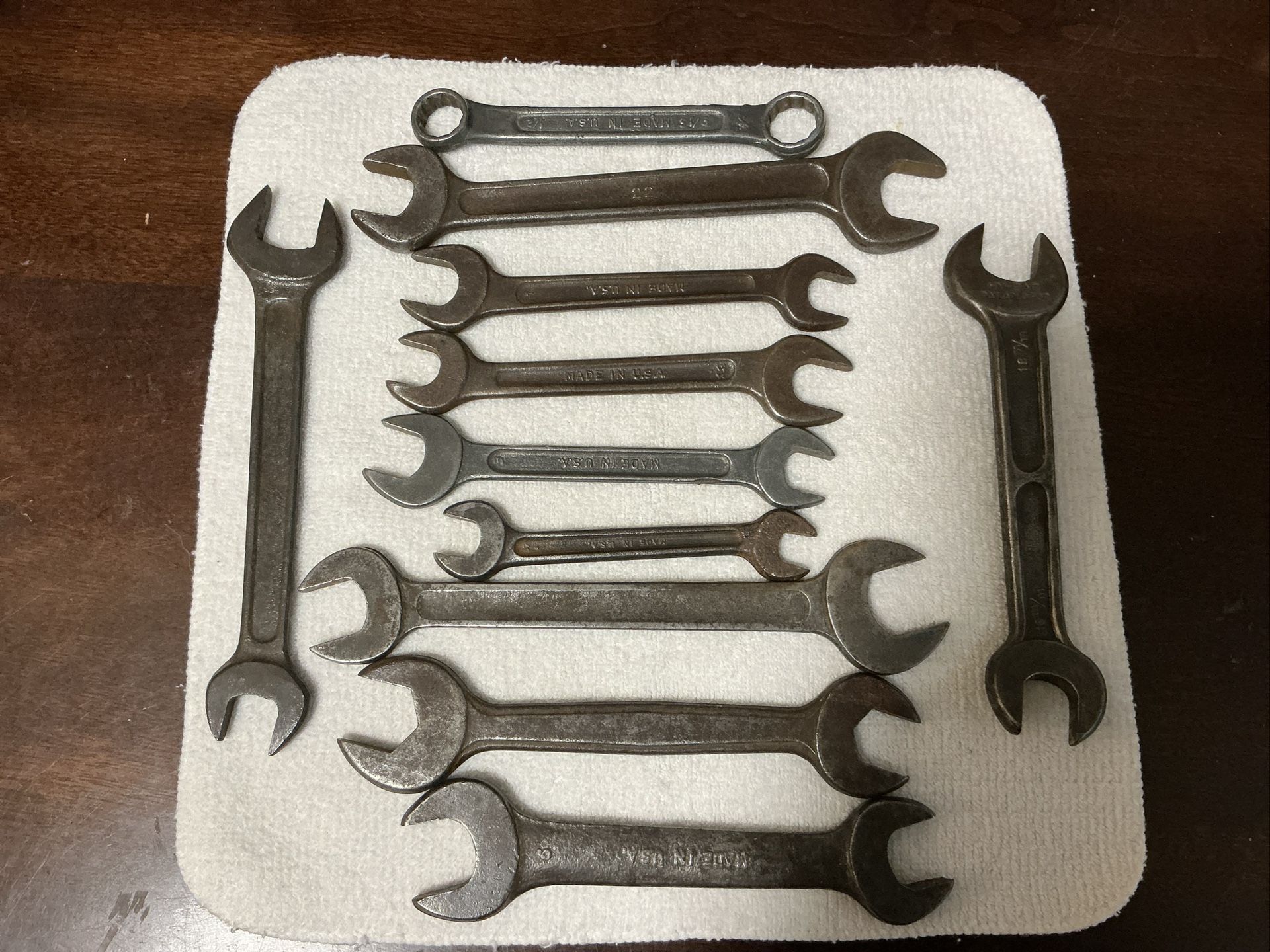 Vintage Made In USA. 11 pc Open End Wrenches.