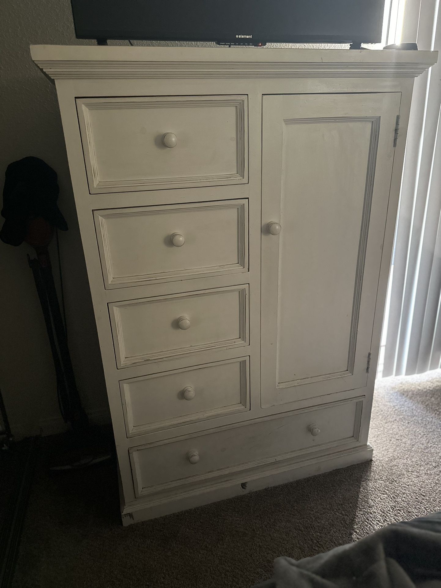 Rustic White Armoire Dresser