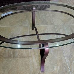 2-Piece Glass & Iron Table Set