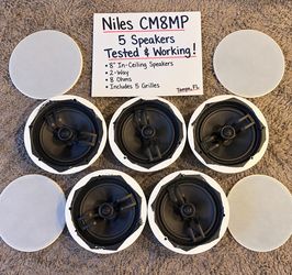 Niles CM8MP 8” In-Ceiling Speakers – 5 Speakers – Tested Working