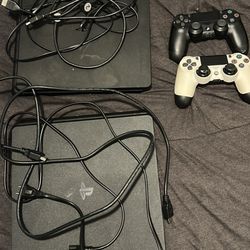 2 PlayStation 4’s With Controllers
