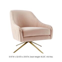 West Elm Pink Dust Swivel Chair 