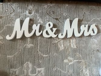Mr and Mrs wooden wedding sign