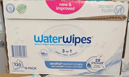 WaterWipes Sensitive Baby Wipes 720 Count 12 Pack