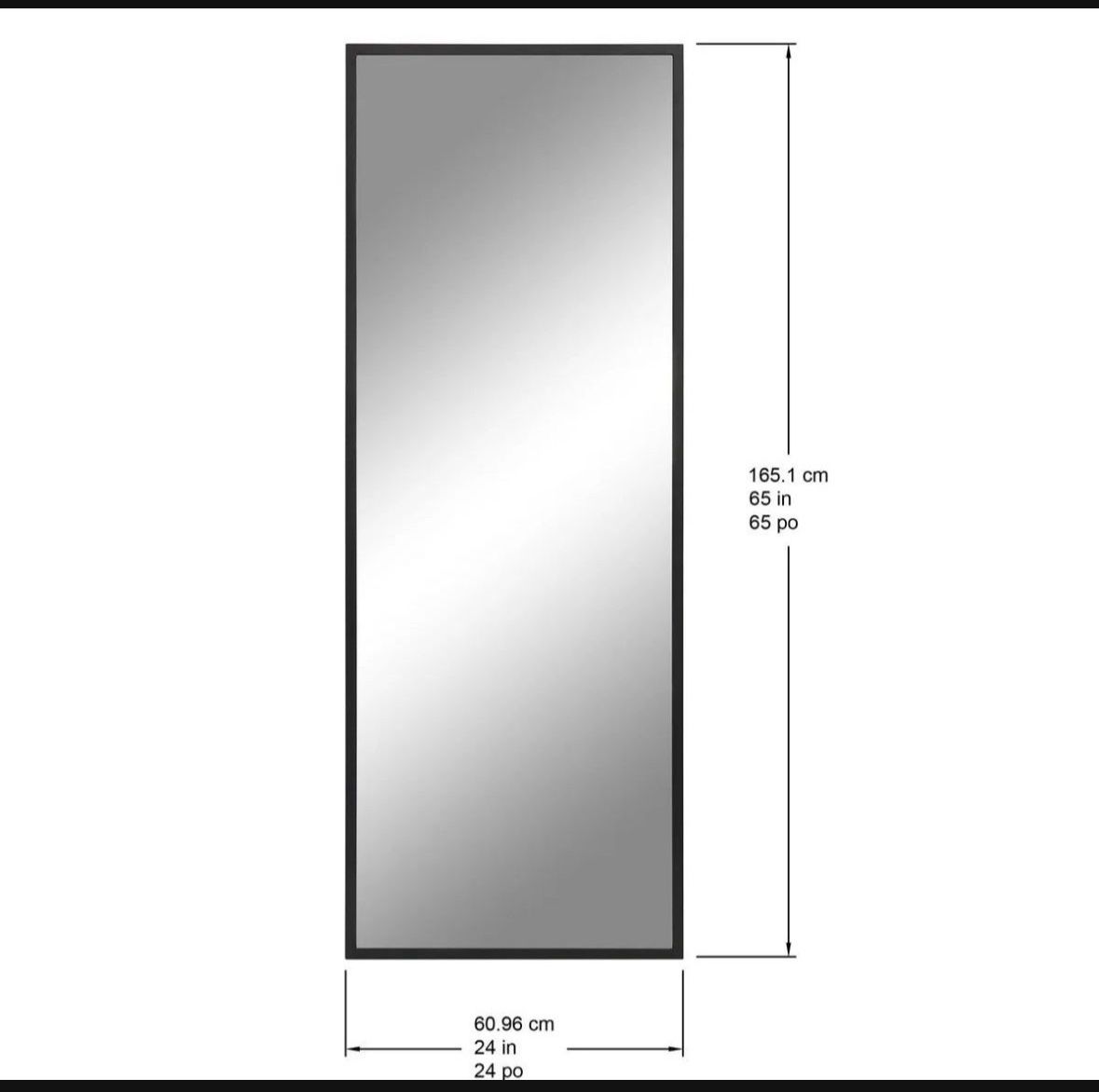 Brand New Morris Black Trim Floor Mirror Sleek