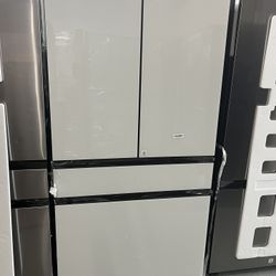 Bespoke White Glass 4 Door Refrigerator