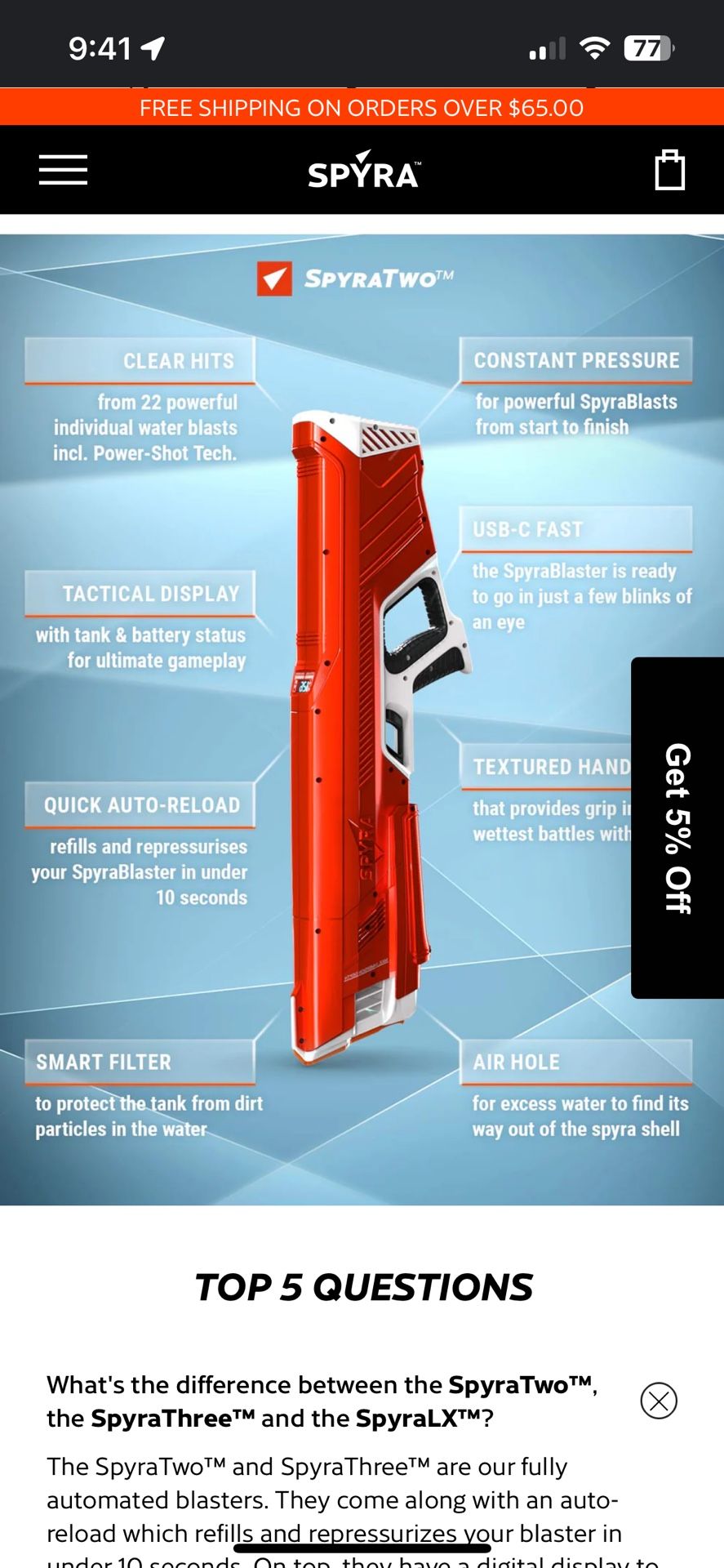 Spyra Two powered water gun