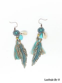 Fringe Leaf stone earrings