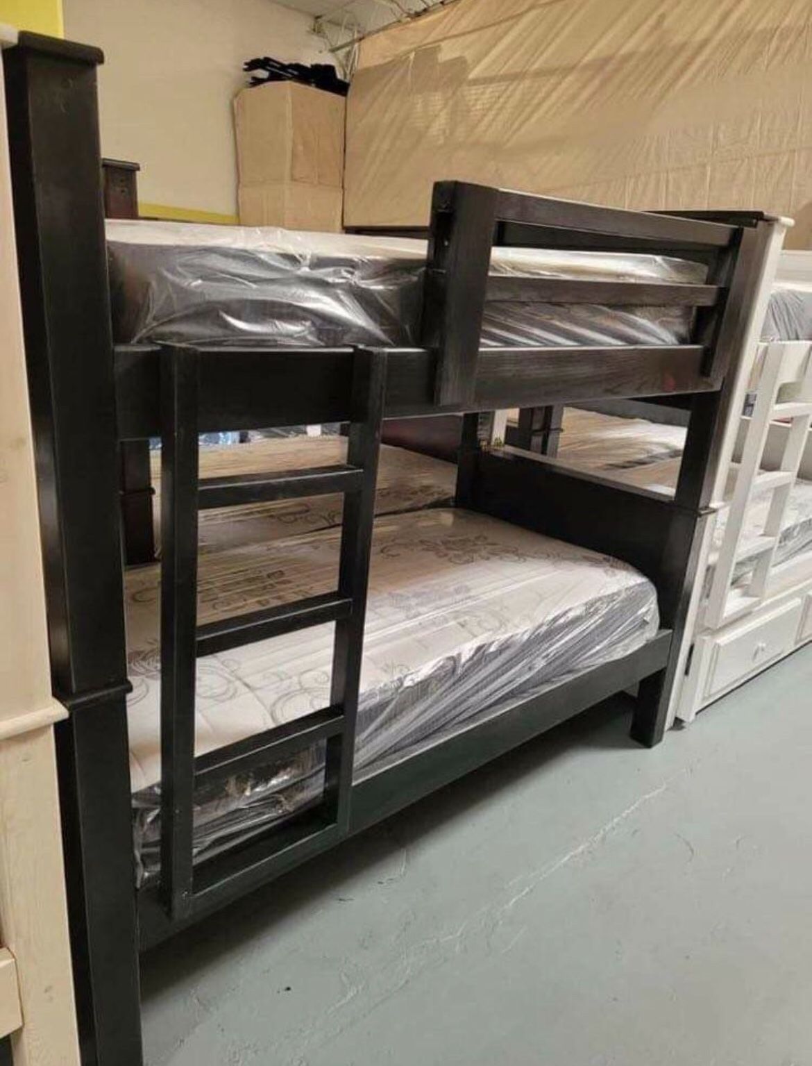 Twin-Twin Size Bunk Bed with Mattress