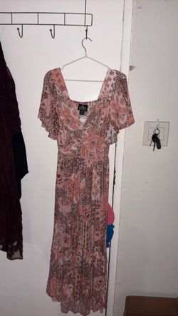 Floral Boho Midi Dress with Flutter Sleeves
