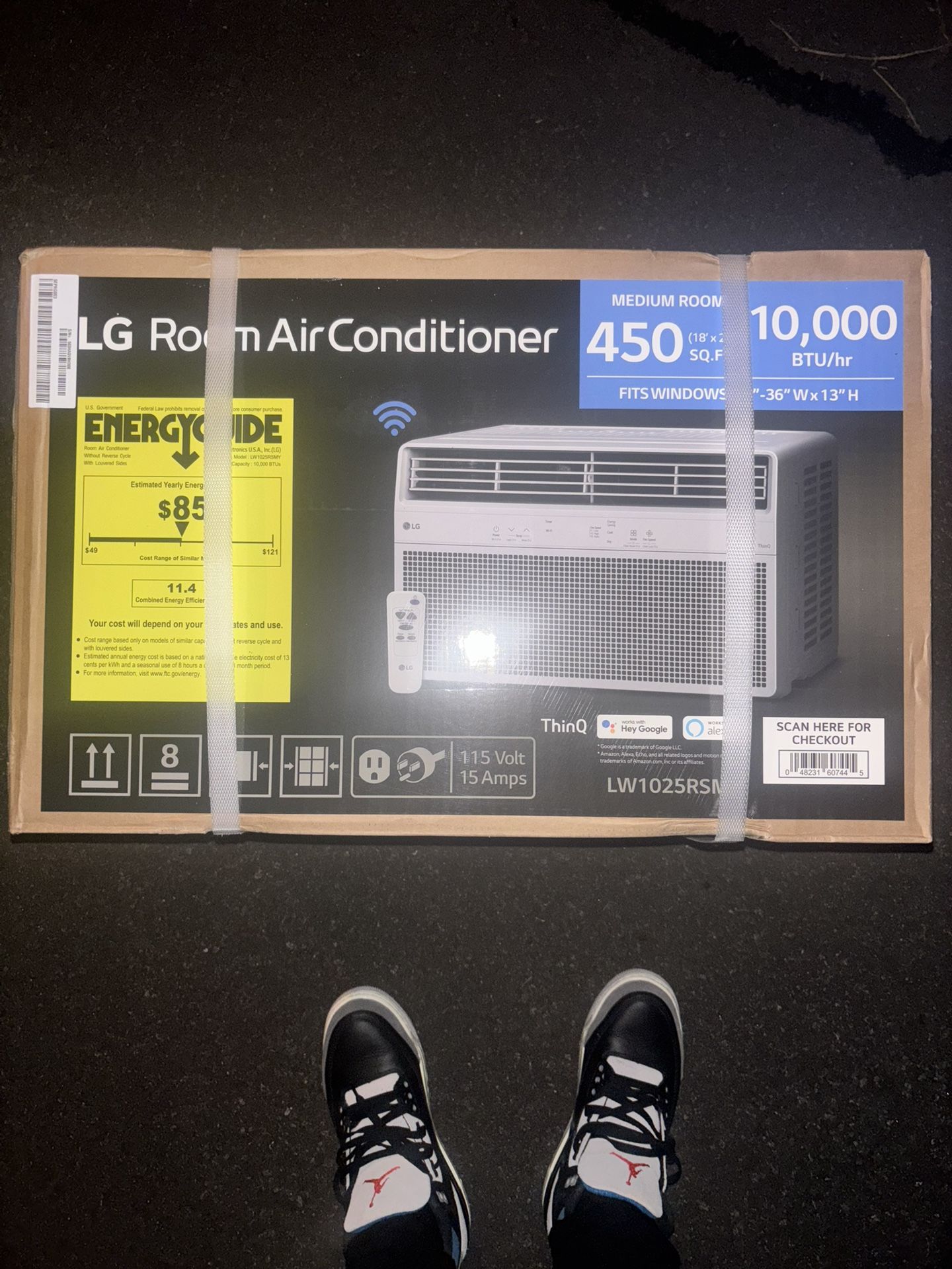 10,000 (DOE) BTU 115-Volts Window Air Conditioner Cools 450 Sq. Ft. with Wi-Fi, Remote and Dehumidifier