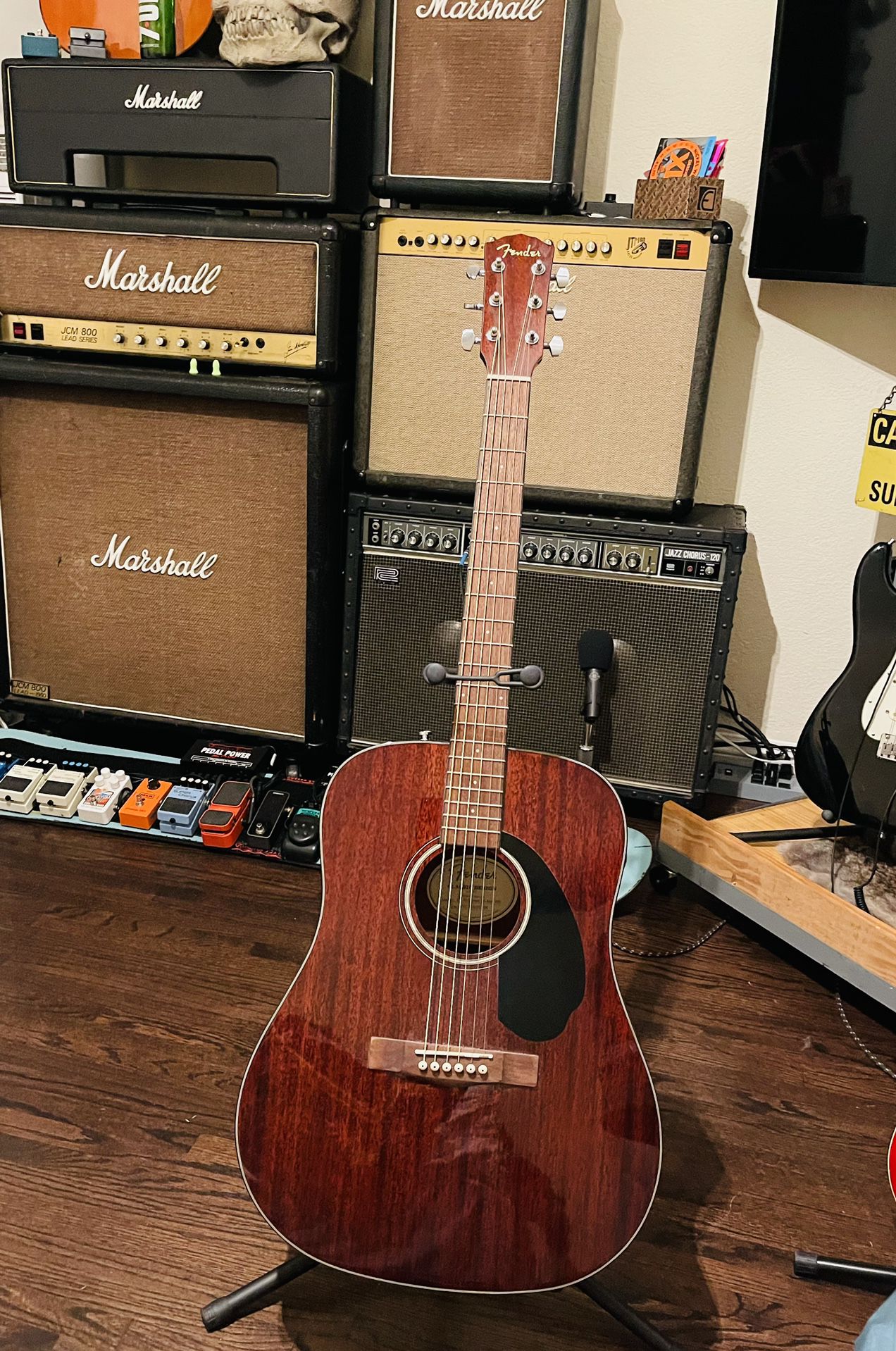 Fender  CD-60S Solid Top Dreadnought Acoustic Guitar - All Mahogany 