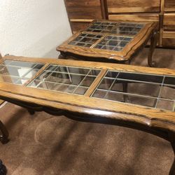 Living Room Tables- Oak Matching End And Sofa Tables