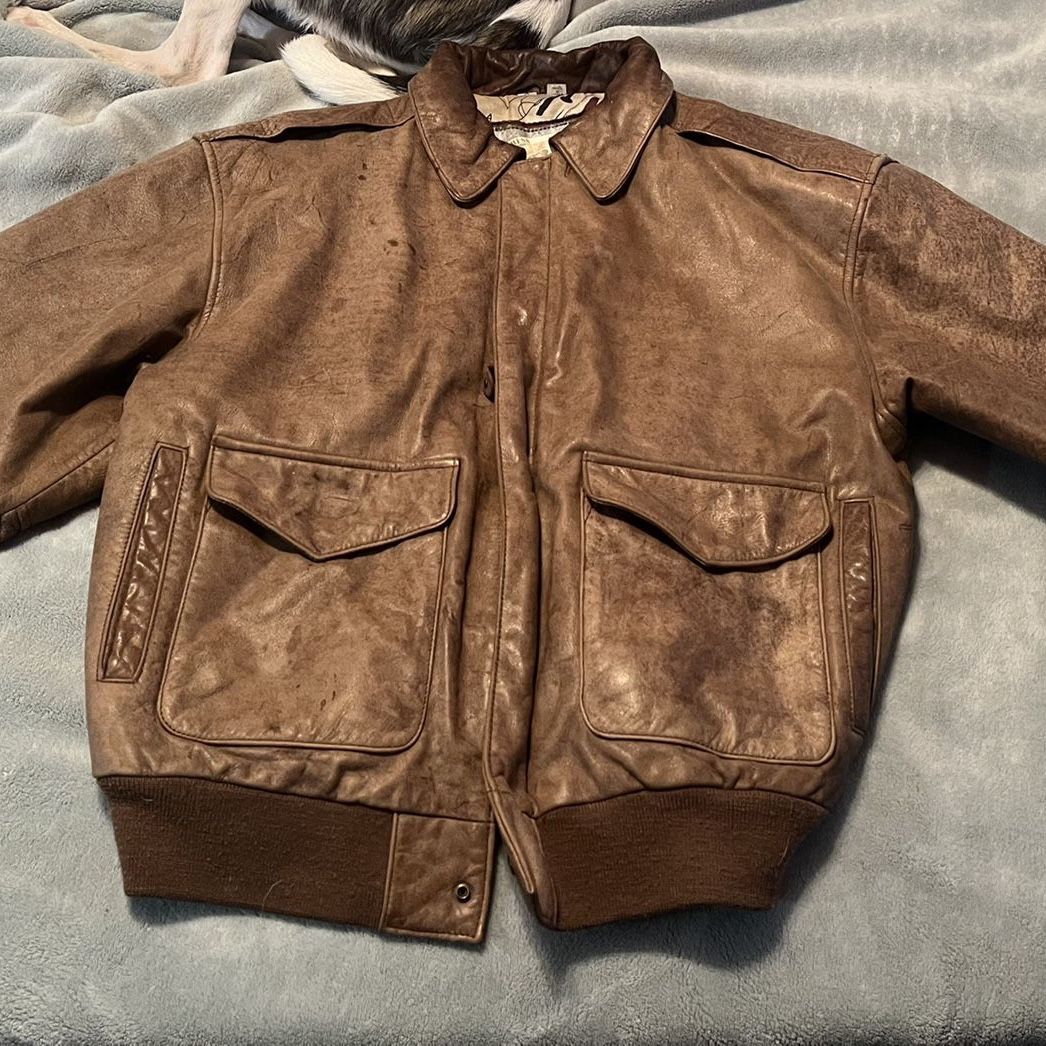 Vintage Durkee s Express Leather Flight Jacket for Sale in