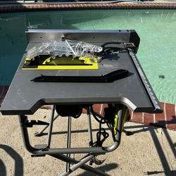 RYOBI 15 Amp 10 in. Compact Portable Corded Jobsite Table Saw with Folding Stand