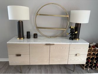 Modern Marble Top Sideboard Buffet Table