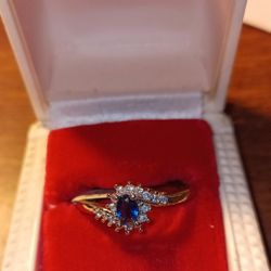 Beautiful Synthetic Blue Sapphire Ring