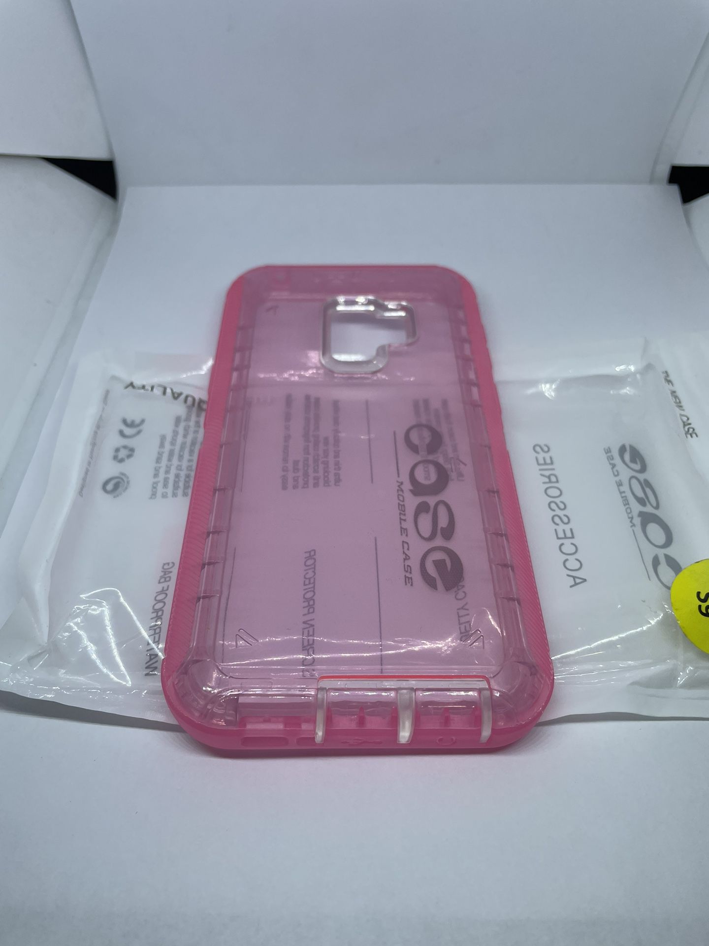 For Samsung Galaxy S9 Pink Clear Hard Case 