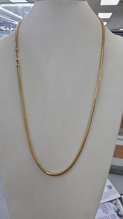 18k Yellow Gold 30" Solid Franco Curb Link  3.75 mm 80.5 Grams Pendant Chain Necklace