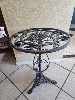 Round Wrought Iron Accent Table