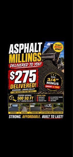 Asphalt grindings gravel rocks 3/4 3/8 white gold